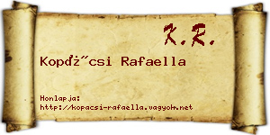 Kopácsi Rafaella névjegykártya